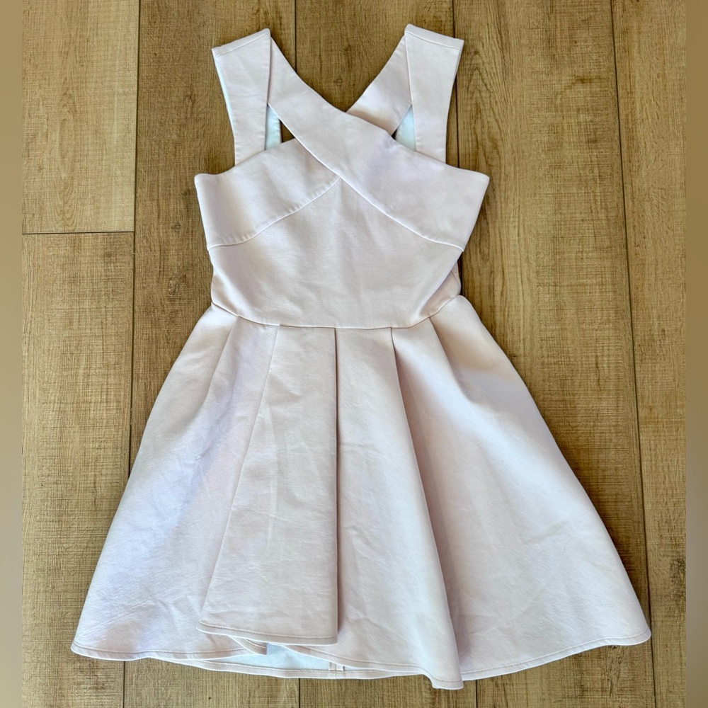 Maje Paris Blush Pink Cross Back Fit & Flare Designer Dress โ EU 38 / US 6